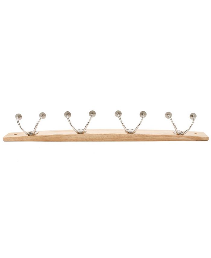 Spectrum Stratford Wall Mount 4-Double Hook Wood Rack - Macy's
