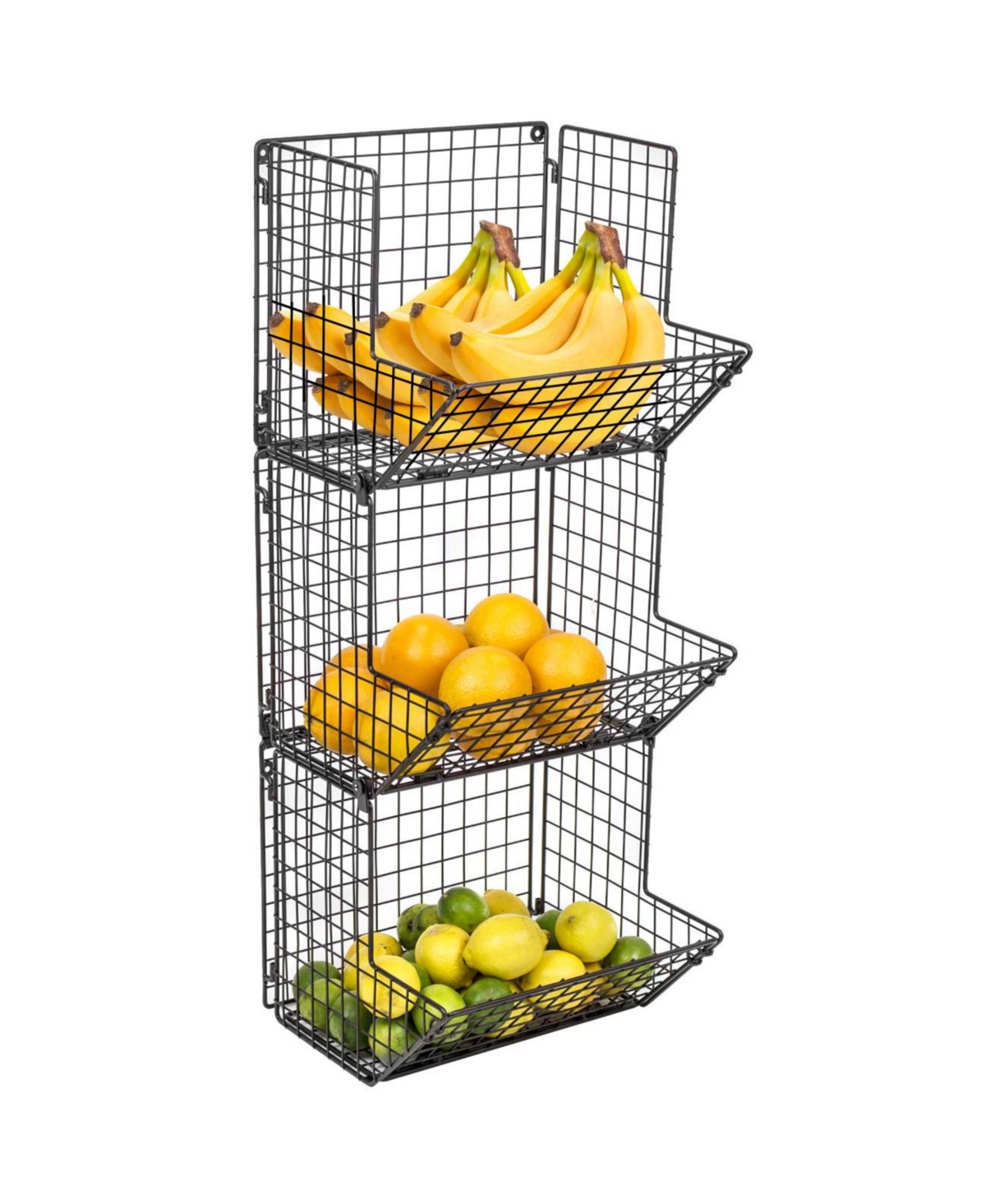 3 Tier Wall Mounted Storage Rack - Black