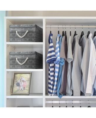 2-Pack Rustic Wood Pattern Storage Box Set