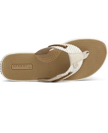 Sperry Seafish - Infradito Donna In Pelle Beige - Comfort E Trazione Per Tutta L'Estate - 39 EU