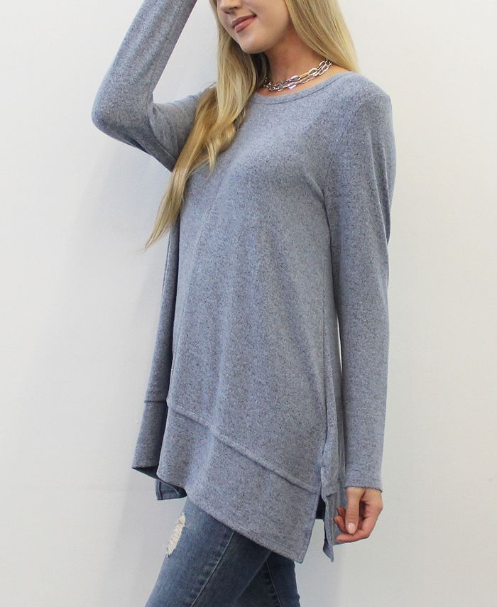 COIN 1804 Women's Long Sleeve Pleat Button Back Top & Reviews Tops