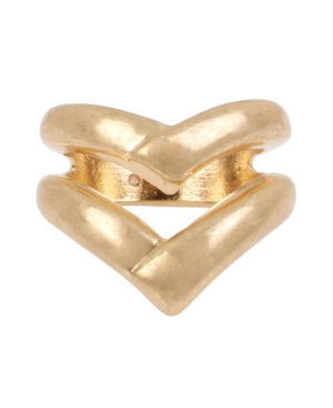 image of Robert Lee Morris Soho Sculptural V Ring in Gold-tone Metal