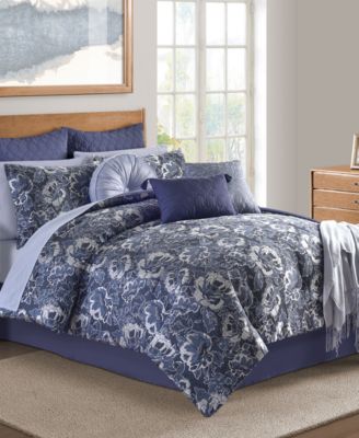 Sunham - Hendel Indigo Queen Comforter Set