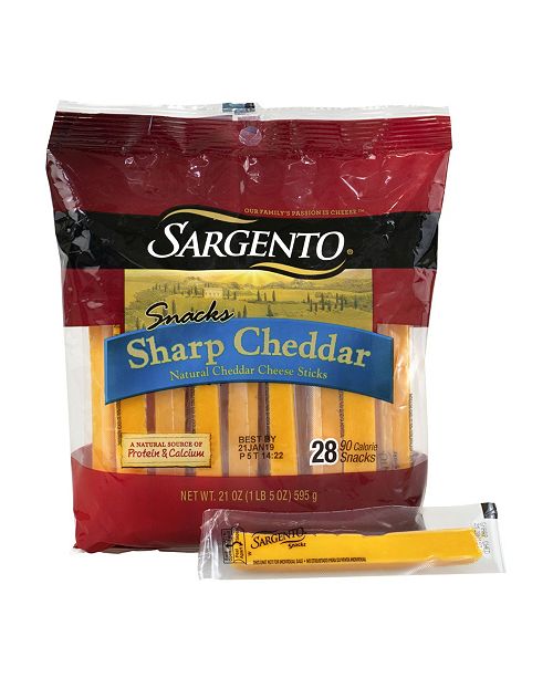 Sargento Cheese Sticks Sharp Cheddar, 28 Count & Reviews ...
