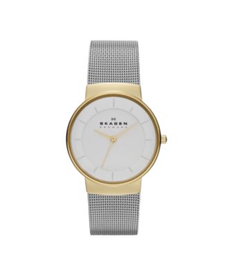Skagen - Women's Nicoline Staineless Steel Two-Tone Mesh Watch 32mm