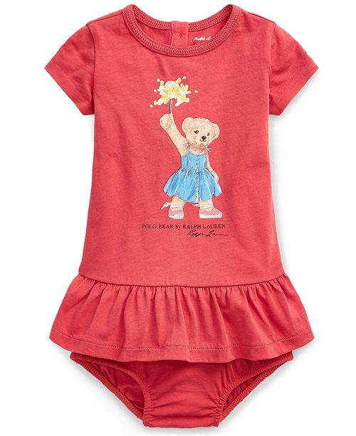 Polo Ralph Lauren Baby Girls Cotton Polo Bear T Shirt Dress