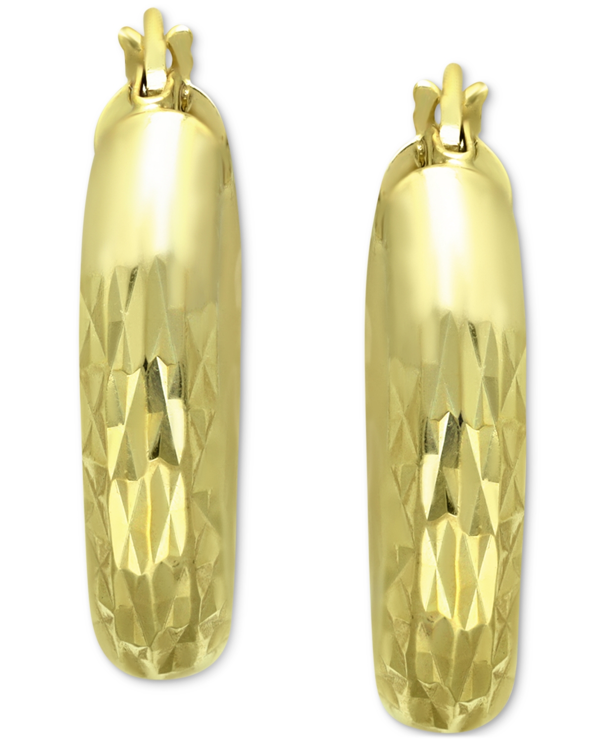 Giani Bernini Small Textured Hoop Earrings in 18k Gold-Plated Sterling Silver, Created for Macy's - 18K Gold Over Sterling Silver