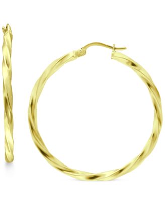Twist Hoop Earrings in 18k Gold-Plated Sterling Silver, Created for Macy's