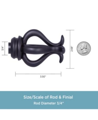 Kinsley 3/4" Standard Decorative Window Curtain Rod