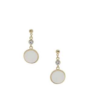 image of Ettika Love By the Moon White Shell Disc Drop Earrings