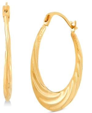 image of Small Swirl Hoop Earrings in 14k Gold