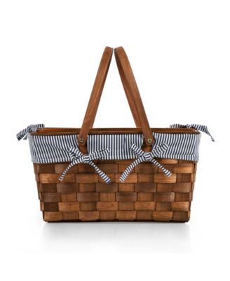 Kansas Handwoven Wood Picnic Basket