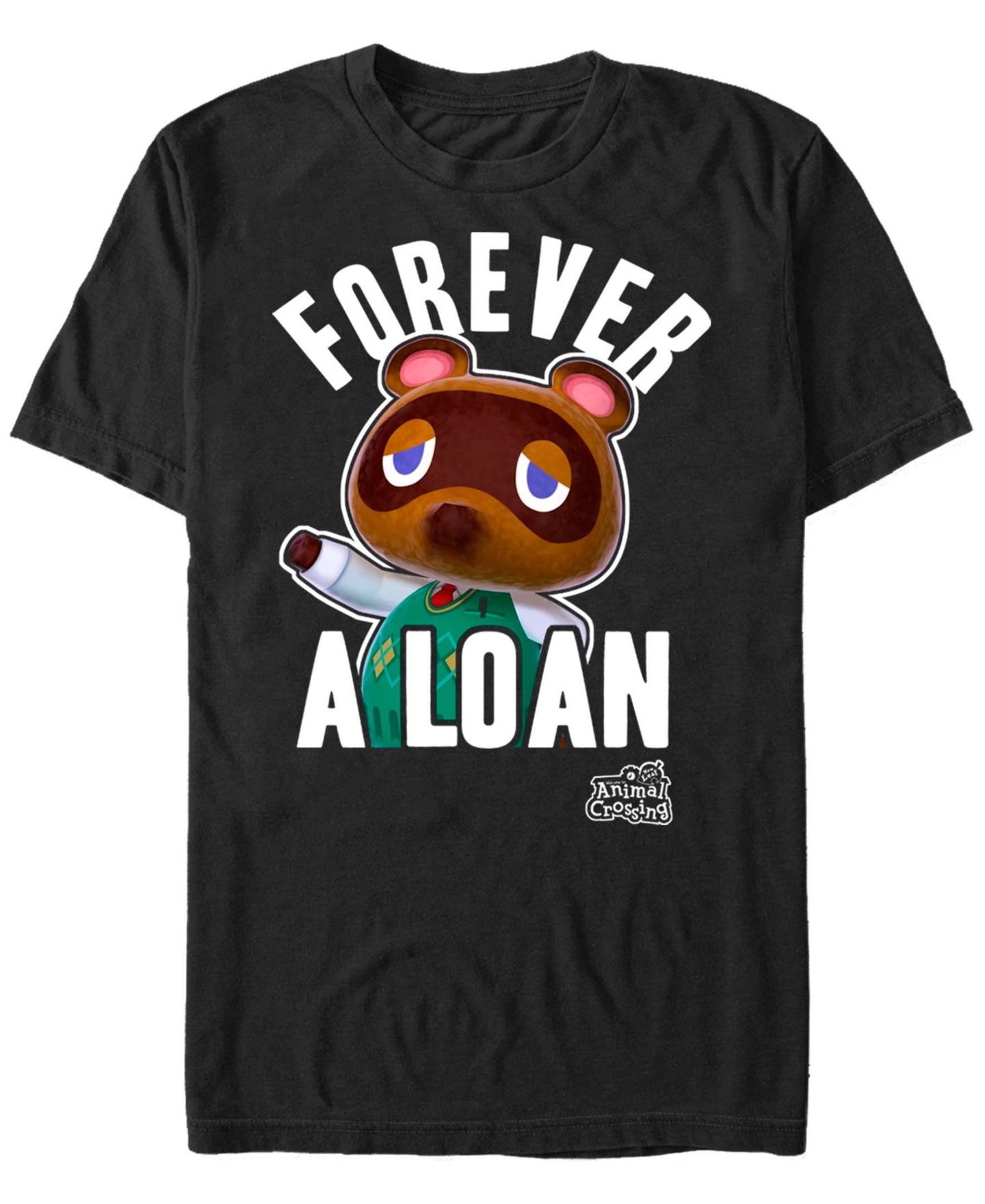 Мужская футболка Fifth Sun Nintendo Animal Crossing Tom Nook Forever A Loan Short Sleeve, цвет: Чёрный — фото 1