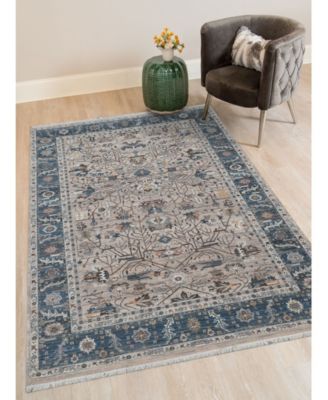 Arcadia ARC-4 Beige/Navy 5' x 7'8" Area Rug