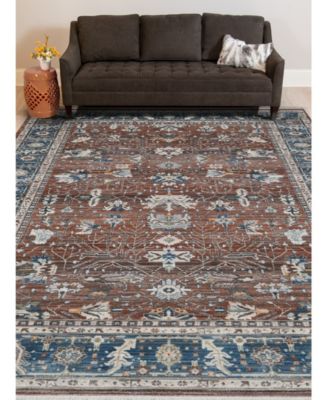 Arcadia ARC-3 Red/ Navy 7'1" x 10' Area Rug