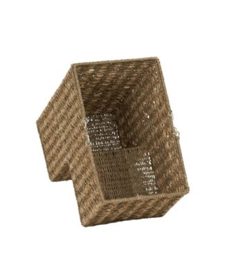 Sea Grass and Corn Husk Stair Step Basket