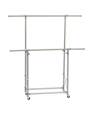 Household Essentials Household Essential Folding Garment Rack With Wheels In Silver