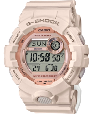 image of G-Shock Women-s Digital Power Trainer Blush Resin Strap Watch 45.2mm