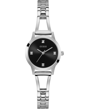 image of Guess Women-s Diamond-Accent Stainless Steel Semi-Bangle Bracelet Watch 27mm