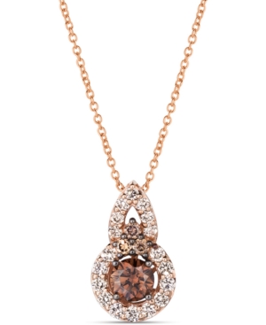 image of Le Vian Chocolate Diamond (1/2 ct. t.w.) & Nude Diamond (1/3 ct. t.w.) 18