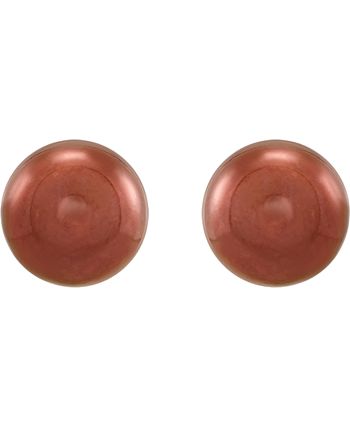 Macy's - Cultured Freshwater Button Pearl (10mm) Stud Earrings in Sterling Silver