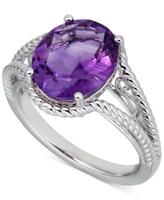 Macy's - Amethyst Oval Swirl Ring (4 ct. t.w.) in Sterling Silver (Also in Blue Topaz & Green Amethyst)