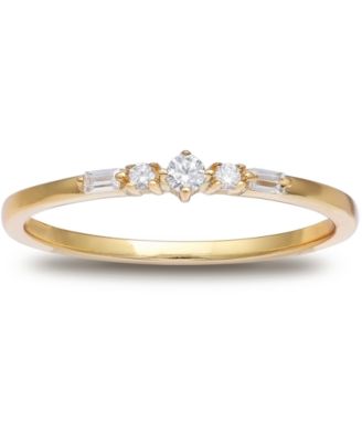 Cubic Zirconia Baguette Band in 18k Gold-Plated Sterling Silver, Created for Macy's