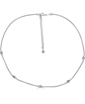 image of Swiss Blue Topaz Popcorn Link Statement Necklace (1-3/4 ct. t.w.) in Sterling Silver, 18