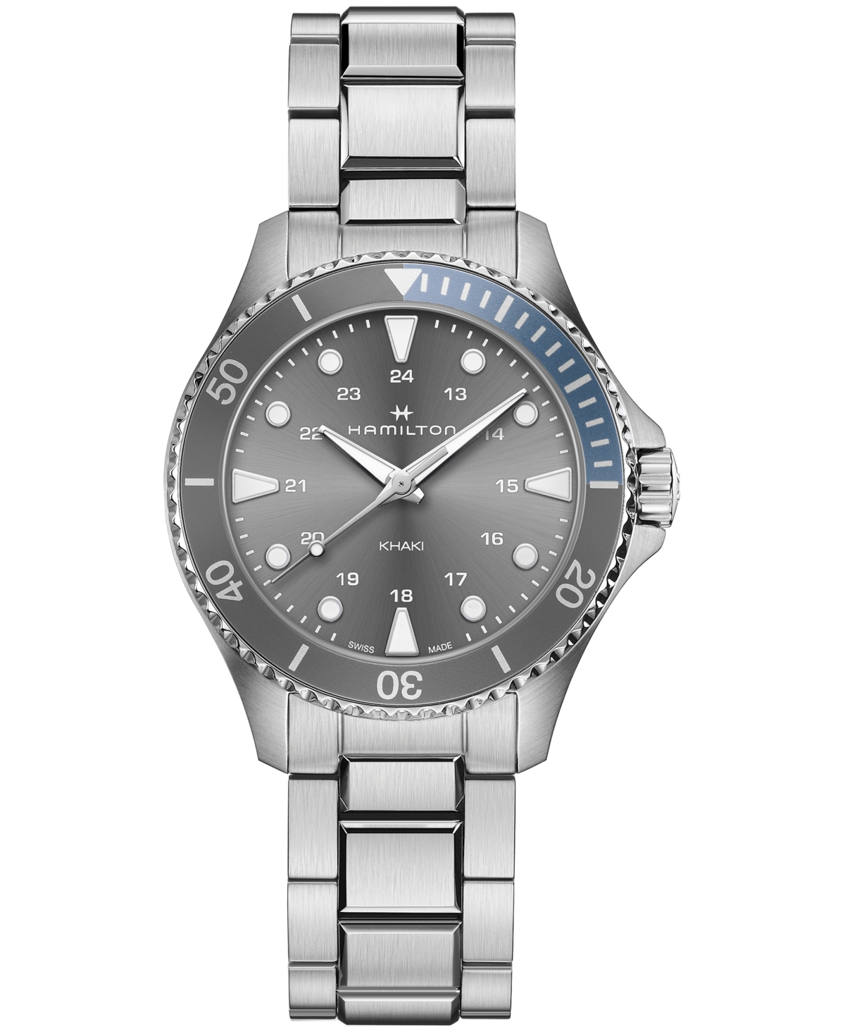 Unisex Swiss Khaki Scuba Stainless Steel Bracelet Watch 37mm