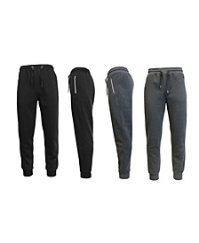 Men's 2-Packs Slim Fit Fleece Joggers with Zipper Pockets