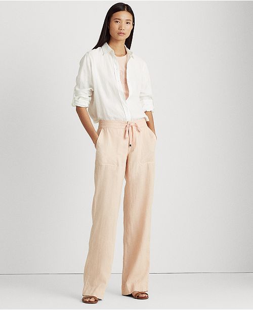 Lauren Ralph Lauren Wide Leg Linen Pants Reviews Women