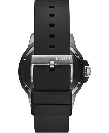 MVMT - Men's Minimal Sport Black Silicone Strap Watch 45mm