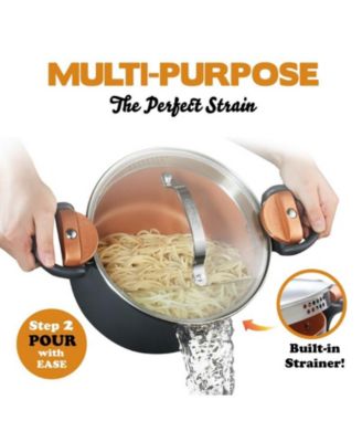 5 Qt. Non-Stick Ti-Ceramic Pasta Pot with Built-In Strainer and Twist N' Lock Handles