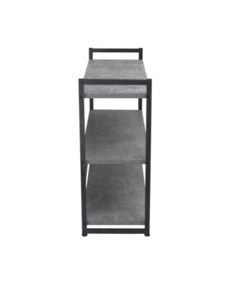 Sleek Laminate Low Shelf Stack with 3 Wide Shelves