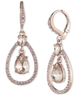 image of Givenchy Crystal Pear-Shape Orbital Drop Earrings