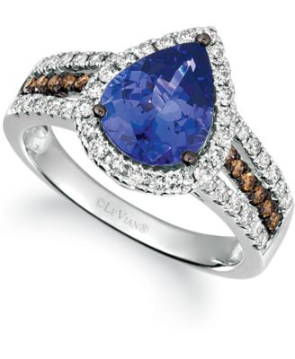 levian tanzanite and diamond ring