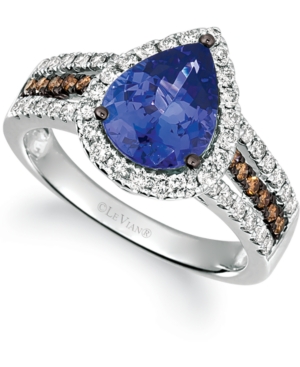 image of Le Vian Blueberry Tanzanite (2 ct. t.w.) & Diamond (5/8 ct. t.w.) Ring in 14k White Gold