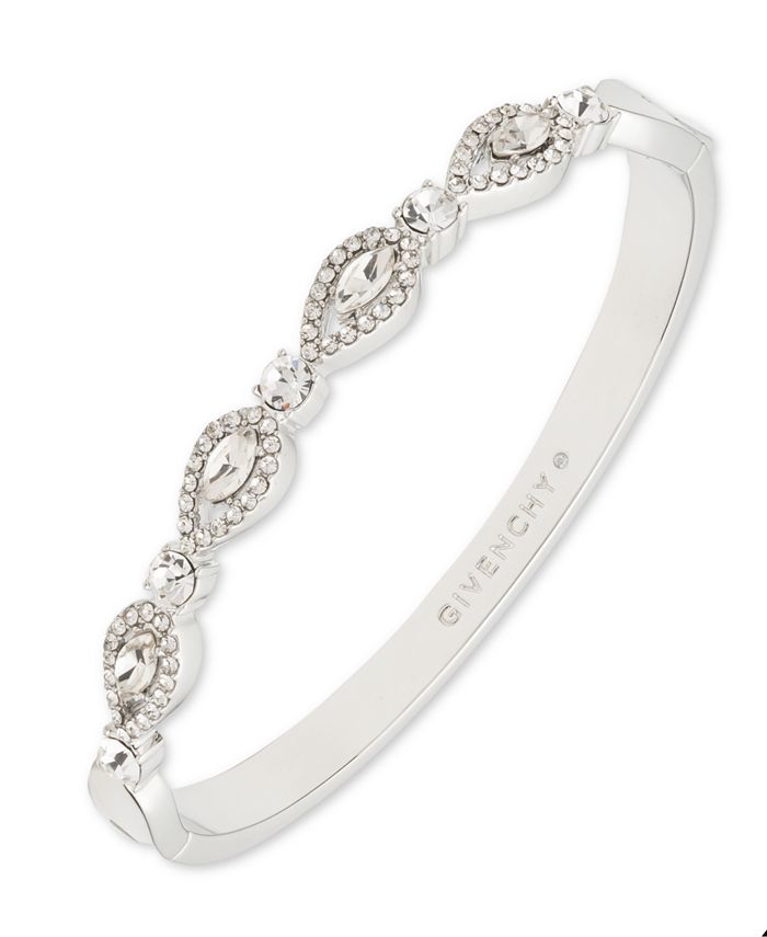 Givenchy SilverTone Crystal Navette Bangle Bracelet Macy's
