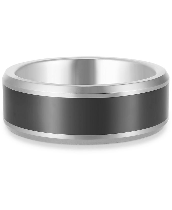 Macy's - Men's Black Ceramic Band in Tantalum