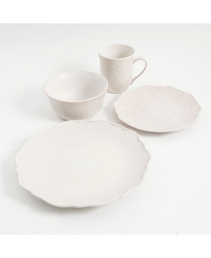Gibson Portina 16piece Dinnerware Set Linen, Service for 4 Macy's