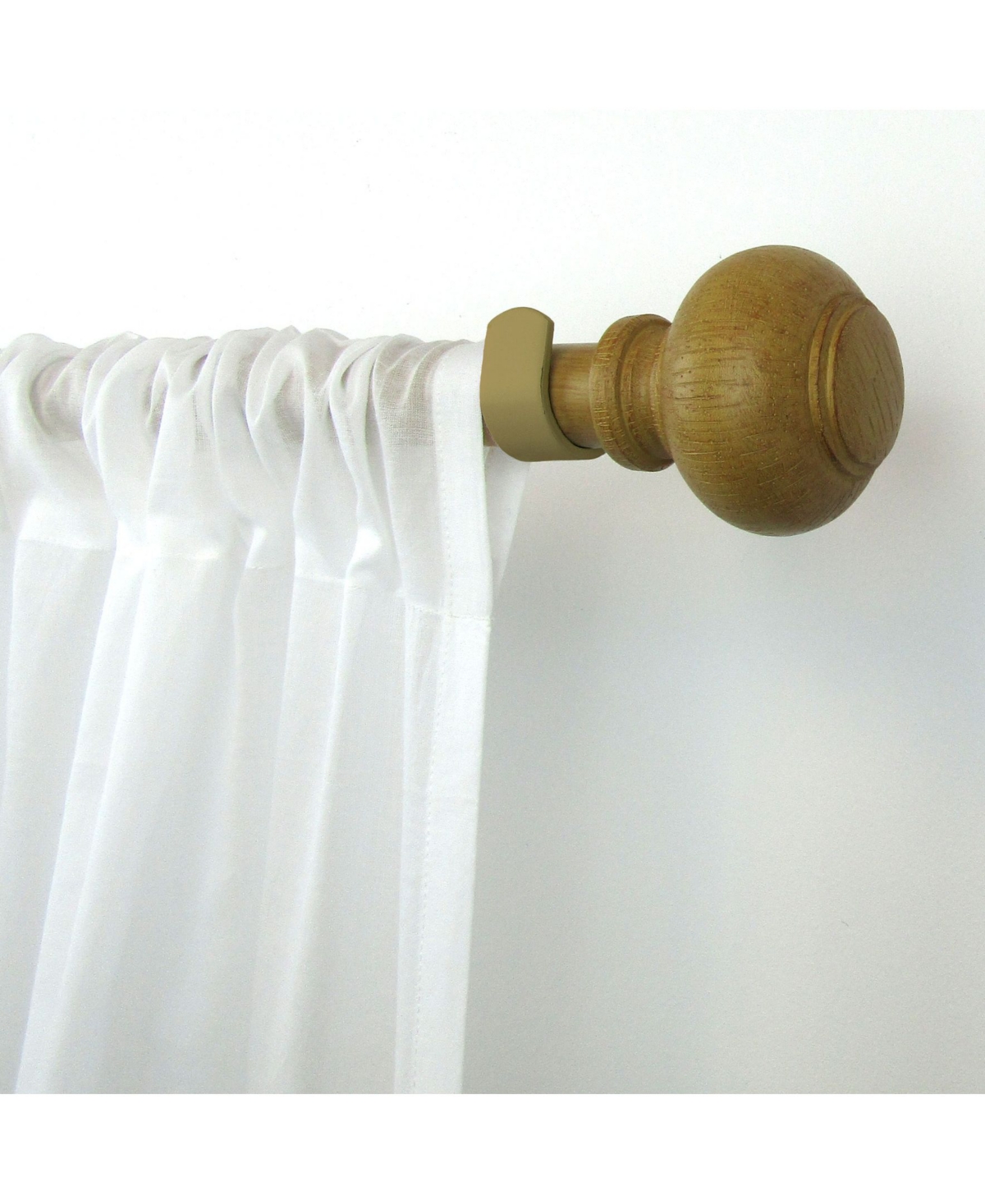 Elrene Home Fashions Rhinebeck Rustic Faux Wood 1" Diameter Adjustable Curtain Rod Set with Round Finials