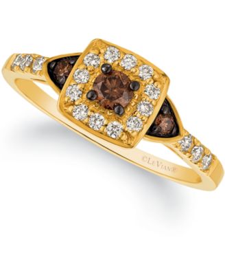 Chocolate by Petite Chocolate and White Diamond Ring (3/8 ct. t.w.) in 14k Rose, Yellow or White Gold