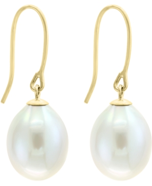 image of Effy Cultured Freshwater Pearl (10mm) Drop Earrings in 14k Gold