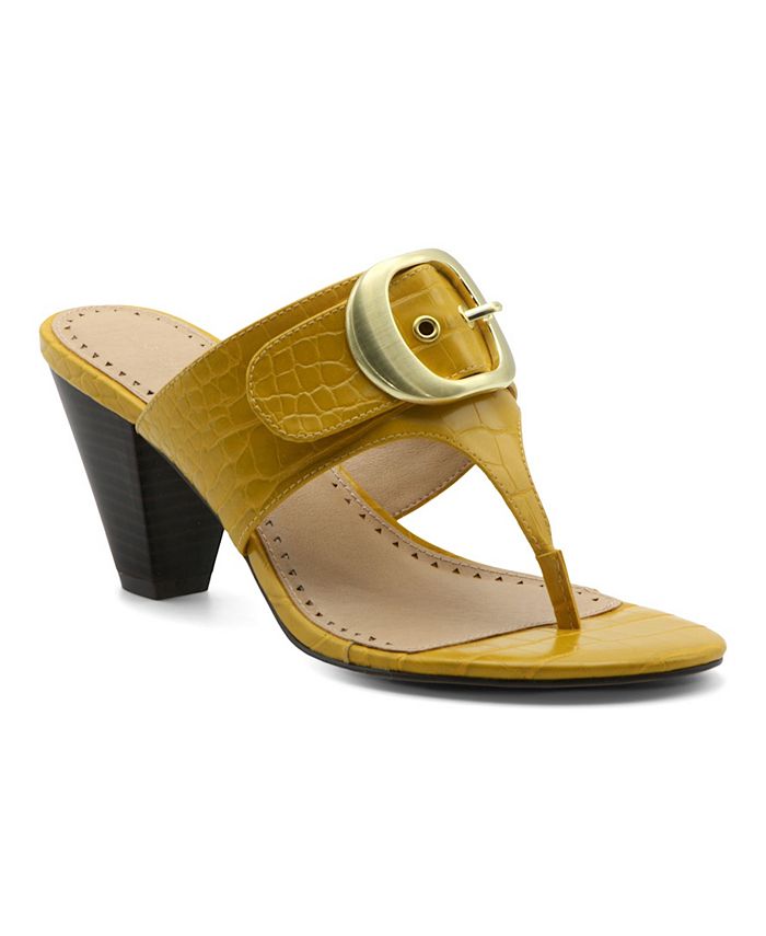 Adrienne Vittadini Women's Polka Mid-Heel Thong Sandals - Macy's