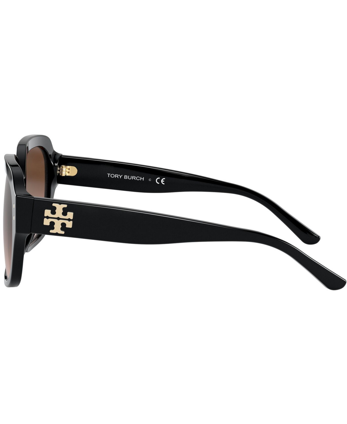 Tory Burch Woman Sunglass Ty7143u In Black,dk Brown Gradient