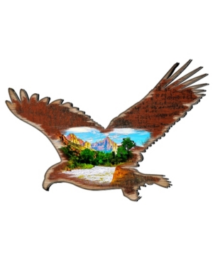 Designocracy Eagle Shaped Wooden Ornaments Set of 2