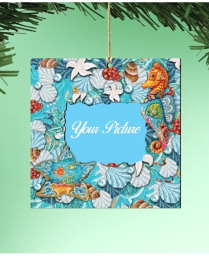 Designocracy Coastal Picture Frame Ornament Set of 2