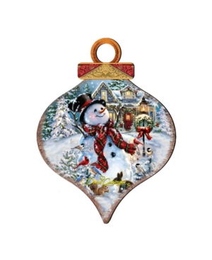 Designocracy An Old Fashioned Christmas Drop Wooden Ornaments, Set Of 2 In Multi