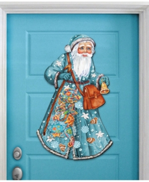 Designocracy Costal Fishermen Santa Wooden Over The Door Wooden Hanger