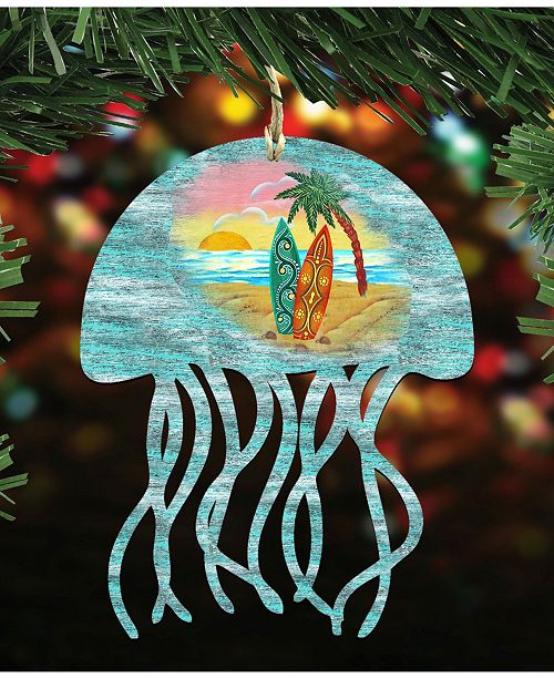 Designocracy Jellyfish Scenic Wooden Christmas Ornament Set Of 2 Reviews All Holiday Lane Home Macy S
